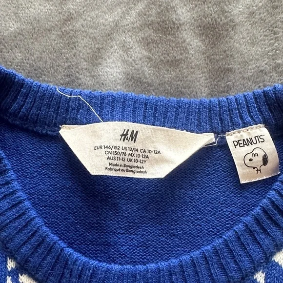 H&M Blue and White Snoopy Holiday Sweater - Picture 6 of 7